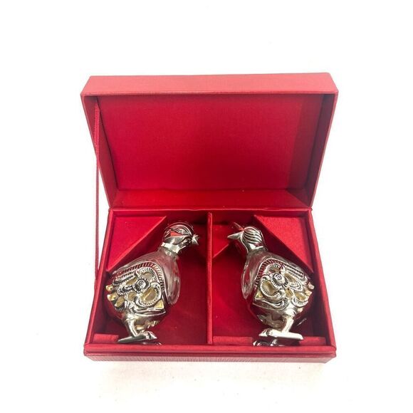 Vintage Godinger Silver Crystal Salt & Pepper Shakers Chicks Neiman Marcus Rare - Picture 8 of 8